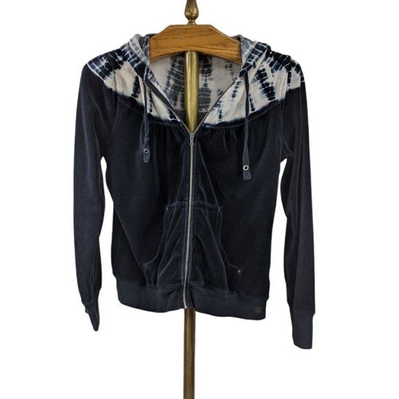 Vintage Calvin Klein Velour Zip Up Hoodie - Picture 1 of 9